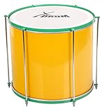 XDrum SSD-1210 Repinique Samba Trommel - brasilianische Samba Trommel - Kessel aus Aluminium - 6 Stimmschrauben - Größe: 12' x 10' - gelb-grün