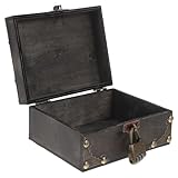 TOKIDNY Vintage Schatztruhe mit Schloss Aufbewahrungsbox für Schmuck Münzen und Souvenirs Große Kapazität Dekorative Piratenkiste für Zuhause und Geschenke