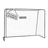 HUDORA Fußballtor Solid 25 - Standfestes Tor für Kinder & Erwachsene - wetterfestes Outdoor-Fußballtor mit engmaschigem Polyester-Netz - Hochwertige Outdoor Torwand für Freizeit & Training