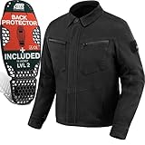 SHIMA Giro Jacket Motorrad Jacke Herren mit Protektoren AirForce Rückenprotektor Motorradjacke Schulter Protektor Ellbogen Textiljacke Stretch Schutzjacken Protektorenjacke (Männer, Schwarz, S)
