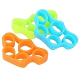Vitdipy Fingertrainer, 3 Stück, Trapez-Finger-Handtrainer, blau, orange, grün, Handgelenk, Unterarm, Griff, Training, Widerstandsgürtel für den Fingergebrauch