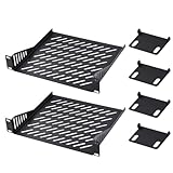 GeeekPi DeskPi RackMate Accessories 10 inch 1U Rack Shelf, 1U Server Rack Shelf Vented Rack Mount Cantilever Tray for 10 Inch Network Equipment Rack & Cabinet and DeskPi RackMate T1/T0 (1U-2PCS)