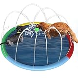 Hundepool – aufblasbarer Pool mit Sprühnebel – erfrischendes Wasserspielzeug für Haustiere im Garten Haus Strand drinnen