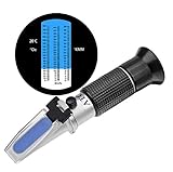 HHTEC Winzer Refraktometer 0-190 Öchsle 0-44 Brix (Zucker) 0-38 KMW Öchslemeter mit ATC für Messung des Zuckeranteils zur Herstellung von Weinen mit Bedienungsanleitung in Deutsch