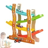 Spielzeug mit Rampe für – Spielset für Fahrzeuge aus Holz, 30 x 26 x 7 cm, Design der Rampe für Planante, buntes Spielzeug für Motorik, Rennbahn für die Entwicklung