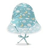 Yoogain Strandhüte für Kleinkinder, Jungen, Mädchen, Boho-Stil, Blau, Wasserhut, LSF 50, verstellbar, für Reisen, Camping