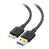 Cable Matters USB 3.0 Kabel auf Micro B 0,5m (USB 3 Kabel Festplattenkabel, Externe Festplatte Kabel, USB Micro B Kabel) in Schwarz - 0,5 Meter