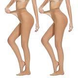 AKKQHH Strumpfhosen Damen Transparent 20 DEN Feinstrumpfhose High Waist Reißfest Seidenstrumpfhose Komfortbund Seidig Stützstrumpfhose Druckfreier 2er Pack