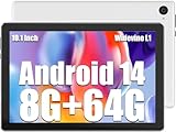 kotsren Tablet Android 14 Tablet 10.1 Zoll 8GB RAM + 64GB ROM TF 1TB, 1280 x 800 FHD IPS, 5000mAh, 5MP + 8MP, FHD, GPS, 2.4G+5G WiFi, Weiß