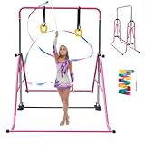 Kegoupdys Gymnastikstange Kinder Faltende Turnstange mit Verstellbarer Höhen Reck Kinder für Kinder Turnreck Reckstange Horizontale für Indoor/Outdoor