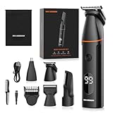 Intimrasierer Mann, Körperrasierer Herren, 4 in 1 Barttrimmer Männer mit Nasenhaartrimmer, wiederaufladbarer Elektrorasierer für Körper, Intimbereich, Bart, Rücken, Hoden und Scham (Schwarz)