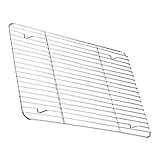 VICASKY Metall Kühlrost und Edelstahl Backrost 23X17cm Robuster Draht Kuchenrost mit Luftzirkulation Hitzebeständig für Ofen und Dämpfer Platzsparend zum Backen und Servieren