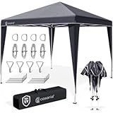 CASARIA® Pavillon Capri 3x3m Pop-Up UV-Schutz 50+ Wasserdicht Winterfest mit Tasche Faltbar Stabil Camping Garten Faltpavillon Partyzelt Anthrazit