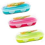 QILZO® Sandwich-Halter, Lunch Halter, Sandwich-Lunchbox Wiederverwendbare Lebensmittelaufbewahrung BPA-frei, 9,5x23x6,75cm. Lieferung von 1 Einheit, zufällige Farbe.