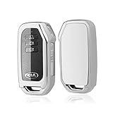 SHAOHAO Kompatibel mit KIA kia EV6 2021 2022 Schlüssel Hülle TPU Silikon Autoschlüssel Schlüsselhülle Autofernbedienungen Schutzhülle Cover ev6 (Silber)