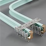 Gardinenstange aus Aluminium, doppelläufig, flexibel, für gerade oder Erkerfenster, langlebig und biegbar, einfach zu installieren, grün, 4 m