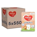 Milupa Milumil Kindermilch 1+ – Ab 1 Jahr – Für Kleinkinder in der Wachstumsphase – Begleitet die natürliche Entwicklung – 5 x 550 g Pulver