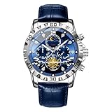 Streysisl Armbanduhren: Stilvolle Automatikuhren für Herren, multifunktional, mechanisch, wasserdicht, modisches Accessoire für Outdoor-Aktivitäten, blau, Refer to description, Unisex