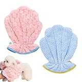 Genérico Hundehandtuch | Trocknungshandschuh für Hunde mit maximaler Saugfähigkeit – 2 Stück zum Trocknen und Welpen zu Hause und auf Reisen, atmungsaktives Haustier-Badezubehör