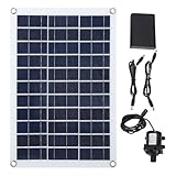 12 V Solar-Wasserpumpen-Set, kontinuierlicher Betrieb, geräuscharm, DC, bürstenlos, solarbetriebene Springbrunnenpumpe für Teich, Garten