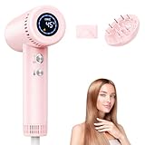 Ionen Föhn mit Diffusor - 160.000 U/min Hochgeschwindigkeits Haartrockner für Locken, Schnelltrocknend, Fön mit 500 Mio. Negative Ionen gegen Frizz, 9 Temperatur-Stufen, für Hause, Reisen, Salon