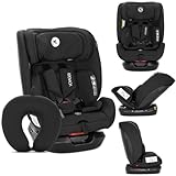 Lorelli Mitwachsender Kindersitz i-Size 40-150cm, Baby Autositz Voyager, Gruppe 0+/1/2/3, Autokindersitz ab Geburt bis 12 Jahre, 0-36 kg, Auto Babysitz ab Geburt, 5-Punkt-Gurt, Schwarz