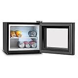 Klarstein Frosty Mini-Kühlschrank - kompakte Minibar mit Thermoelektrischem Kühlsystem, freistehend, 10 Liter Fassungsvermögen, Kühlung: 12-18 °C, schwarz, 33,4 x 30,3 x 31,5 cm (BxHxT)