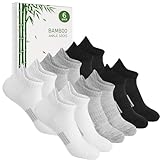 Blu Ninfee Bambus Sneaker Socken Damen 39-42, Sneakersocken Atmungsaktive Sportsocken, Laufsocken, Geschenke für Frauen, Kurze Damensocken Sommer, 6Paar, Weiß Schwarz Grau