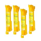 Dapetz ® 4 Stück 75 mm Schnur-Wasserwaage, Taschengröße, Kunststoff-Wasserwaage, geformte Schnurhaken, keine Schnur, hängende Linie, Pfostennivellierer, ideal für Ziegelblöcke, Maurer, Sanitär,