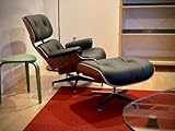 BloomBirch Echtleder-Entspannungssessel mit Fußhocker, moderner Fernsehsessel, drehbarer Chaiselongue mit Ottomane, Fester Neigungswinkel von 105°, einzigartiges Design mit gepolstertem Kissen