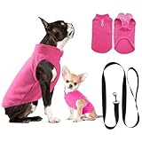 Hundepullover, Hundemantel Fleece Kleine Hunde, Hunde Fleece Pullover Katzenpullover, Hundepullover Hunde Kleidung für Chihuahua Französische Bulldogge(L, Rosa)