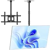 ONKRON Deckenhalterung für Fernseher & Monitor 32-80 Zoll - Fernsehhalterung schwenkbar max VESA 600x400 bis zu 68,2 kg TV Deckenhalterung Schwarz/Fernseher Halterung Decke