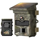 VOOPEAK Solar Wildkamera 4K 48 MP, Wildkamera mit Bewegungsmelder Nachtsicht, Wildtierkamera Schnellem 0,1 Sekunden Auslöser, IP66 Wasserdicht für die Überwachung von Wildtieren