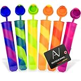 AVANA Wiederverwendbare Eisformen aus Silikon (6 Stück) Eis am Stiel Eiscreme Formen Ice Pop Maker Wassereis Eislutscher BPA Frei - Bunt
