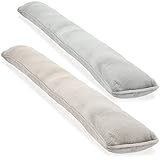 COM-FOUR® 2X Zugluftstopper für Tür und Fenster - Microfaser Windstopper- Energie sparen mit Luftzugstopper - 1kg Schwerer Türstopper (02 Stück - Taupe/grau)