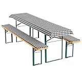 Gräfenstayn® Annabelle Biertischauflagen-Set mit Sitzpolsterung 3 TLG für Bierzeltgarnitur - 70cm oder 50cm Tischbreite - Öko-Tex Siegel Standard 100: 'Geprüftes Vertrauen (70x220cm, anthrazit)