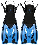 Aquos Kinder Flossen Pelican Taucherflossen verstellbar 27-31 32-37 mitwachsend (27-31, blau)