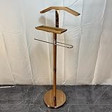 Nordivo Herren Anzuggestell, Freistehender Holzvalet Stand, Mantel- und Hosenbügel mit Hosenstange und Krawatten/Gürtelablage, Tragbarer Kleiderständer fürs Büro