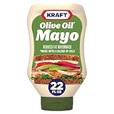 Kraft Mayo mit Olivenöl fettreduzierter Mayonnaise – reichhaltige und aromatische Gewürze für Sandwiches, Dips und Dressings, hergestellt mit käfigfreien Eiern, 650 ml Flasche