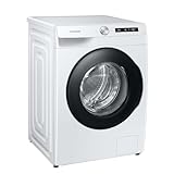 Samsung WW90T504AAWCS2 Waschmaschine, 9 kg, 1.400 U/min, Extra energiesparend, EEK: A (-10 %), AI Ecobubble, AI Control, SmartThings App und AI Energy Mode, Hygiene-Dampfprogramm, Weiß