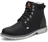 Mishansha Winterschuhe Herren Winterstiefel Gefüttert Winter schuhe Wasserdicht Rutschfest Outdoor Boots Warme Wanderschuhe Trekking Stiefel Schneestiefel Schwarz 38 EU