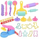 AOMiGT Knetwerkzeug für Kinder, Knete zubehör Knetwerkzeug, 22-teiliges Spielteig-Set für Kinder, Plastilin Werkzeuge, DIY Knetmasse, Pädagogisches Spielzeug, Geschenk-Set für Jungen und Mädchen