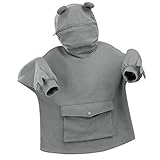 Grau Komfort Farben 2023 Kleidung Trendiger Pullover Niedlich Tier Frosch Kostüme Cosplay für Damen Winter mit Taschen G4 G4 Einheitsgröße