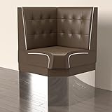 GGMMÖBEL Diner 3 | Diner Eckbank | B:H 64 x 133 cm | Chesterfield NO Button | Braun | Leder | American Diner Möbel, American Hochbank, Thekenbank