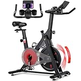 LIFERUN Leises Heimtrainer Fahrrad mit Einstellbarem Magnetischem Widerstand Ergometer Hometrainer Fahrrad LCD-Monitor Höhenverstellbar Spinning-Bike Indoor Fitnessbike für Kardiotraining Bis 120kg