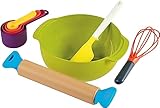 Casdon Joseph Joseph Bake | Spielzeug-Küchen-Backset für Kinder ab 3 Jahre | Mit beweglichem Nudelholz für fantasievolles Spielen!, Weiss/Opulenter Garten