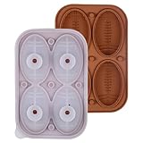 Fußball Süßigkeiten Form | 4-fach 3D-Form - Silikon Sportmotiv Gussform - Für Bar Whisky Cocktails Kaffee Wasser Kühlschrank Gefrierschrank Kuchen Schokolade Süßigkeiten Ball