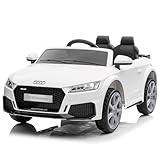 LALAHO Elektro Kinderauto ADUI TTRS 12V Kinderfahrzeug mit 2,4G Fernbedienung, 3-5km/h für Kinder, Musik & Hupe & Scheinwerfer (Weiß)