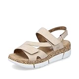 Rieker Damen Klassische Sandalen V2366, Frauen Sandalen,Sommerschuhe,Freizeitschuhe,offene Schuhe,Strandschuhe,beige (60),38 EU / 5 UK