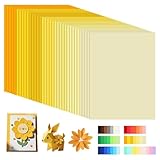 MUWINC Gelbes Verlaufskarton - 35 Blätter 230g/m² Buntes Papier A4, für Handwerk & Kreativität